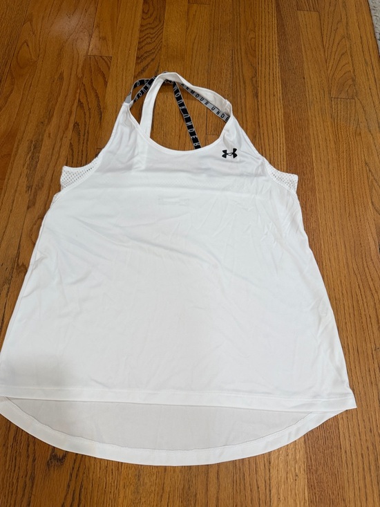 Under Armour Tops - Under Armour White Women's Racerback Tank with Logo Strap